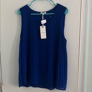 Pleione Women's Deep Blue Sleeveless Top